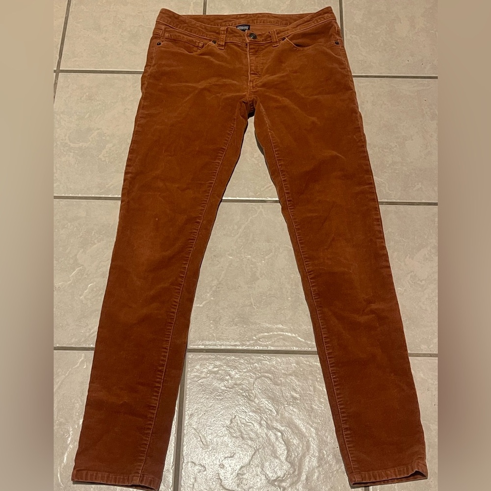 VTG Patagonia Women’s Fitted Corduroy Pants Burnt Orange Size 29 Organic‎ Cotton